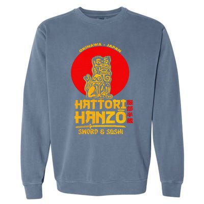 Hattori Hanzos Sword And Sushi Garment-Dyed Sweatshirt