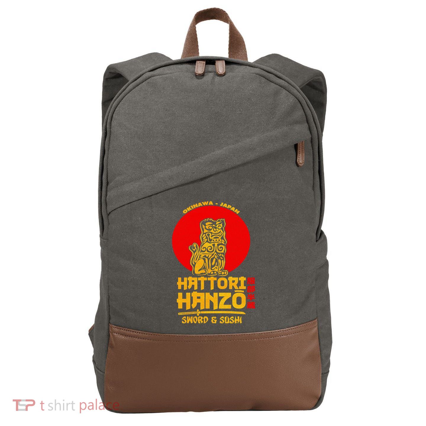 Hattori Hanzos Sword And Sushi Cotton Canvas Backpack