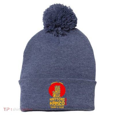 Hattori Hanzos Sword And Sushi Pom Pom 12in Knit Beanie