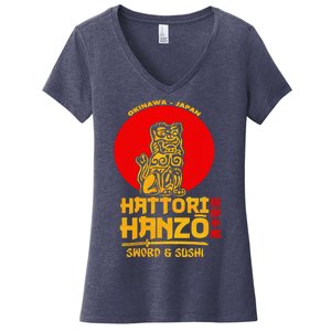 Hattori Hanzos Sword And Sushi Women's V-Neck T-Shirt