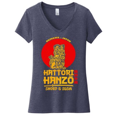 Hattori Hanzos Sword And Sushi Women's V-Neck T-Shirt