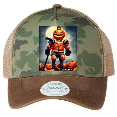 Halloween Hockey Season Pumpkin Player Legacy Tie Dye Trucker Hat