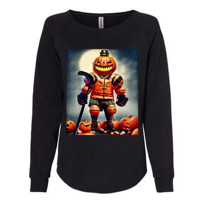 Halloween Hockey Season Pumpkin Player Womens California Wash Sweatshirt