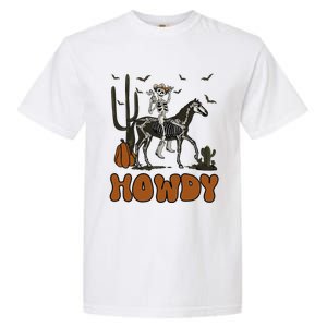 Halloween Howdy Skeleton With Horse And Cowboy Hat  Garment-Dyed Heavyweight T-Shirt