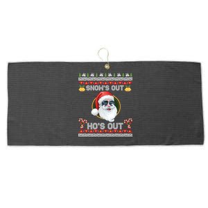 Ho Ho Snows Out Hos Out Ugly Style Christmas Santa Cute Gift Large Microfiber Waffle Golf Towel