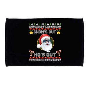 Ho Ho Snows Out Hos Out Ugly Style Christmas Santa Cute Gift Microfiber Hand Towel