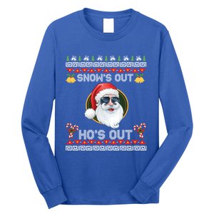 Ho Ho Snows Out Hos Out Ugly Style Christmas Santa Cute Gift Long Sleeve Shirt