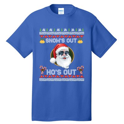 Ho Ho Snows Out Hos Out Ugly Style Christmas Santa Cute Gift Tall T-Shirt