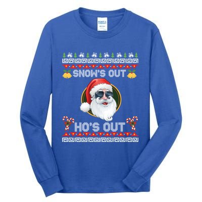 Ho Ho Snows Out Hos Out Ugly Style Christmas Santa Cute Gift Tall Long Sleeve T-Shirt