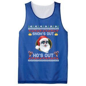 Ho Ho Snows Out Hos Out Ugly Style Christmas Santa Cute Gift Mesh Reversible Basketball Jersey Tank