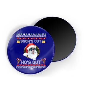 Ho Ho Snows Out Hos Out Ugly Style Christmas Santa Cute Gift Magnet