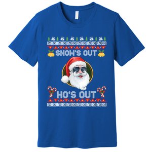 Ho Ho Snows Out Hos Out Ugly Style Christmas Santa Cute Gift Premium T-Shirt