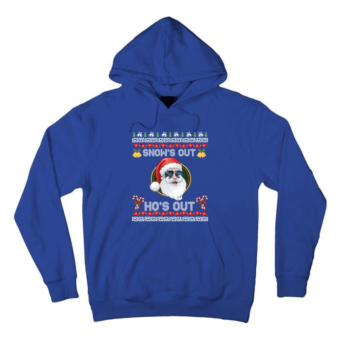 Ho Ho Snows Out Hos Out Ugly Style Christmas Santa Cute Gift Tall Hoodie