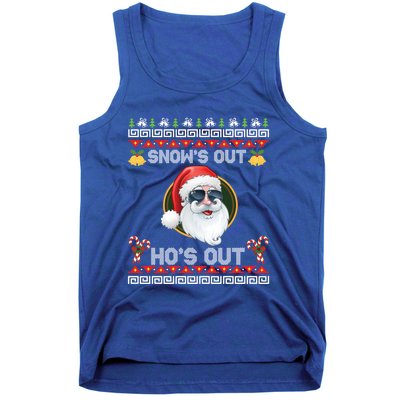 Ho Ho Snows Out Hos Out Ugly Style Christmas Santa Cute Gift Tank Top