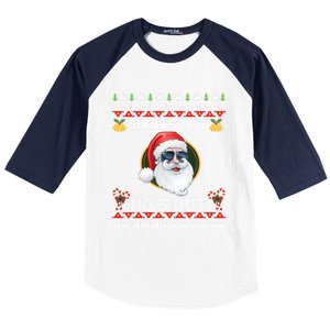 Ho Ho Snows Out Hos Out Ugly Style Christmas Santa Cute Gift Baseball Sleeve Shirt