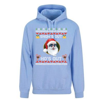 Ho Ho Snows Out Hos Out Ugly Style Christmas Santa Cute Gift Unisex Surf Hoodie