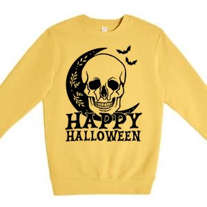 Happy Halloween Skull Moon Spooky Premium Crewneck Sweatshirt