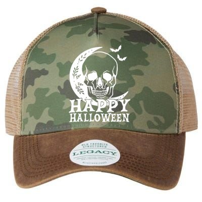 Happy Halloween Skull Moon Spooky Legacy Tie Dye Trucker Hat