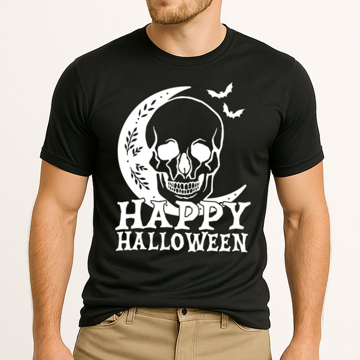 Happy Halloween Skull Moon Spooky Cooling Performance Crew T-Shirt