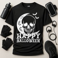 Happy Halloween Skull Moon Spooky Cooling Performance Crew T-Shirt