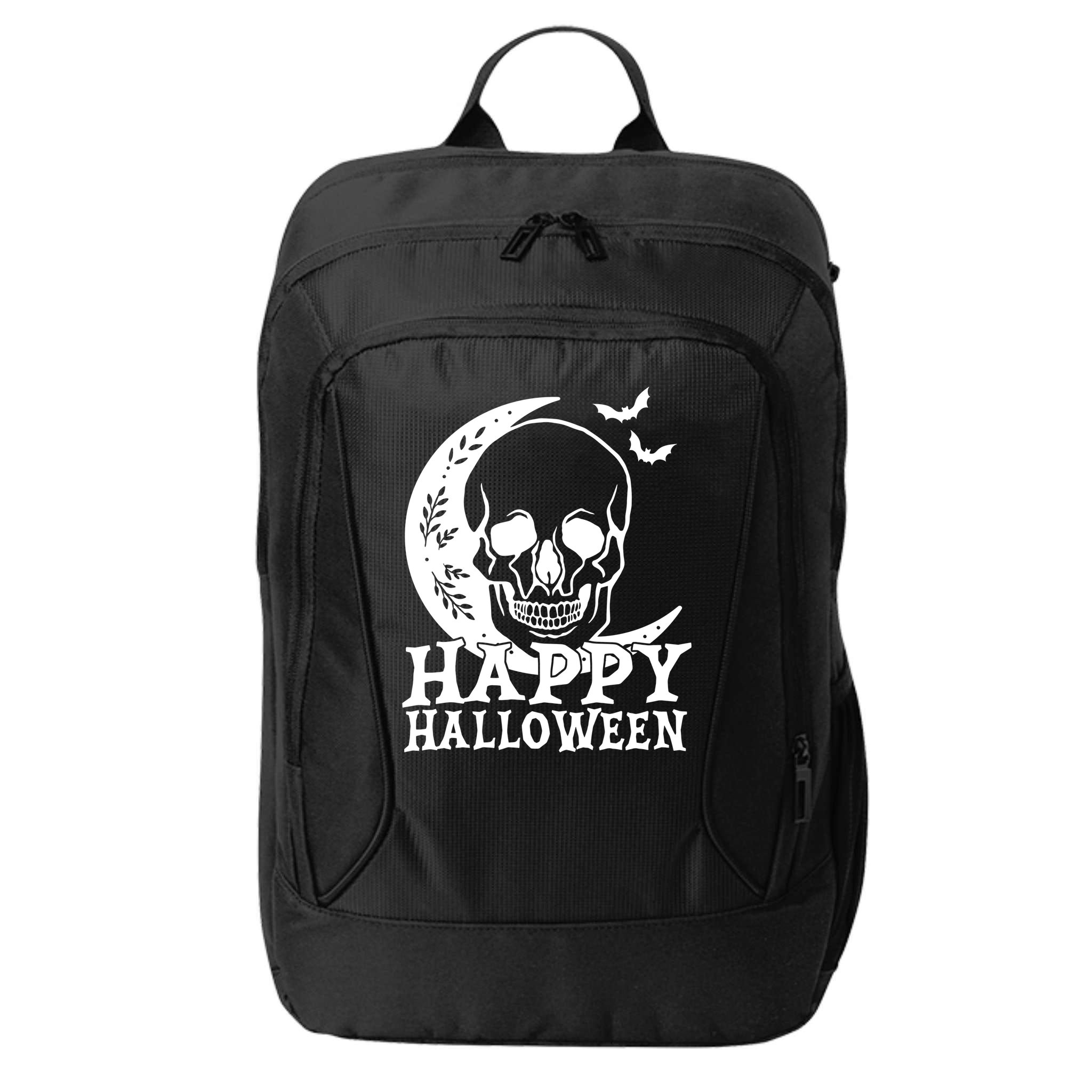 Happy Halloween Skull Moon Spooky City Backpack