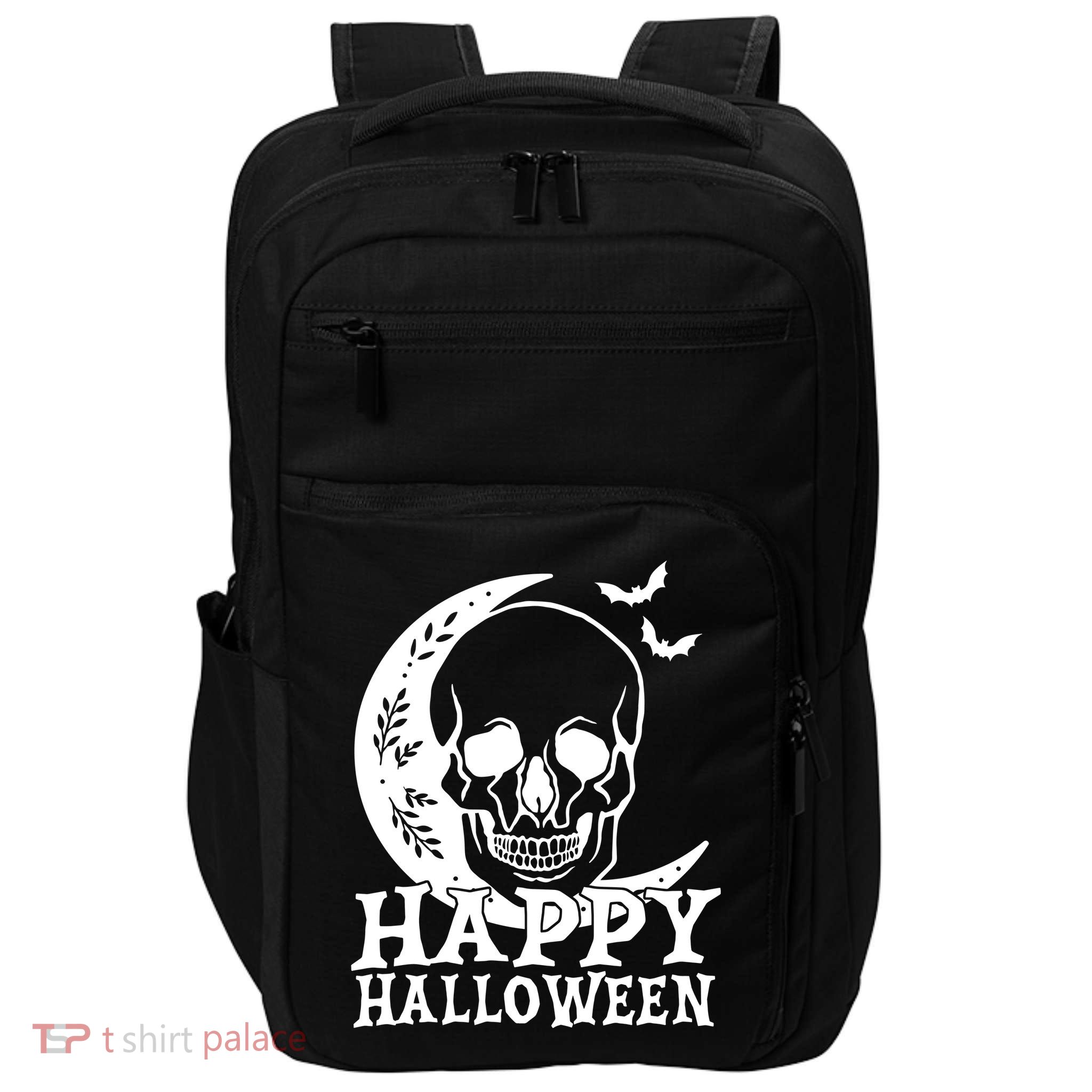 Happy Halloween Skull Moon Spooky Impact Tech Backpack
