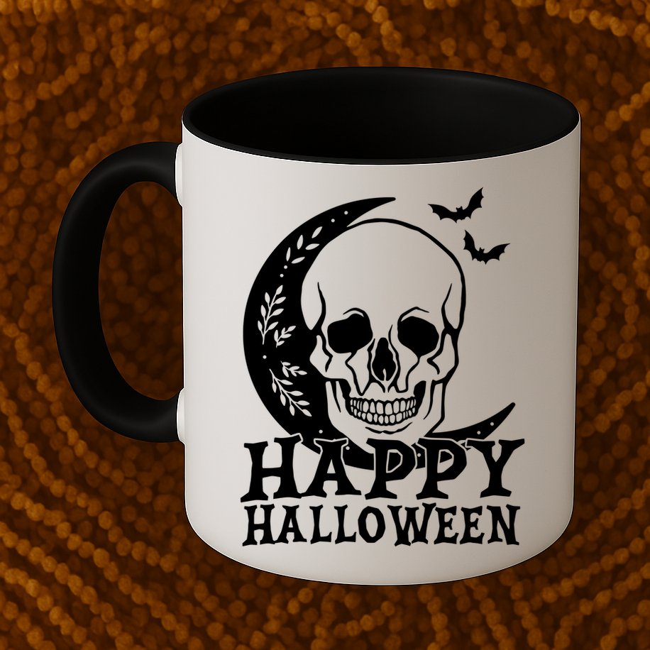 Happy Halloween Skull Moon Spooky Mug