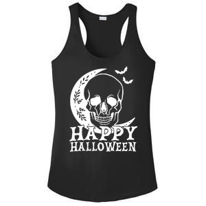 Happy Halloween Skull Moon Spooky Ladies PosiCharge Competitor Racerback Tank