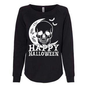 Happy Halloween Skull Moon Spooky Womens California Wash Sweatshirt