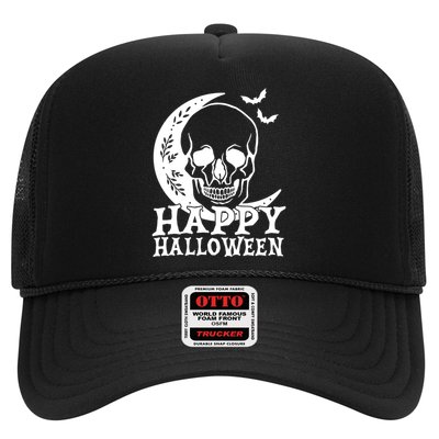 Happy Halloween Skull Moon Spooky Trucker Hat