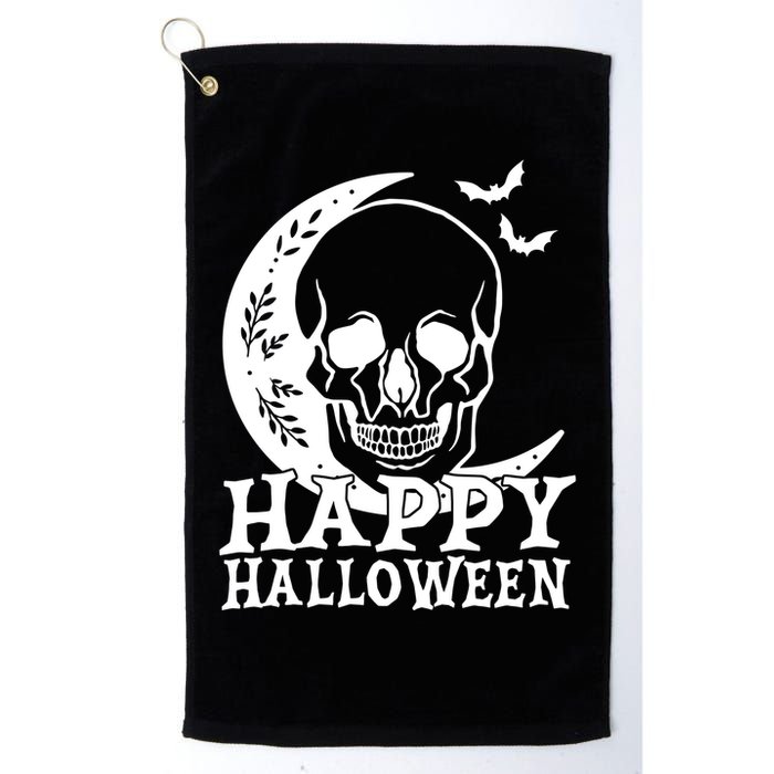 Happy Halloween Skull Moon Spooky Golf Towel