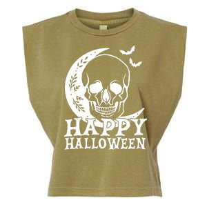 Happy Halloween Skull Moon Spooky Garment-Dyed Women's Muscle Tee