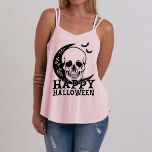 Happy Halloween Skull Moon Spooky Women's Strappy Tank