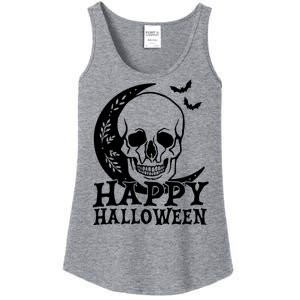 Happy Halloween Skull Moon Spooky Ladies Essential Tank