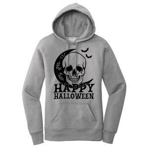 Happy Halloween Skull Moon Spooky Women's Pullover Hoodie