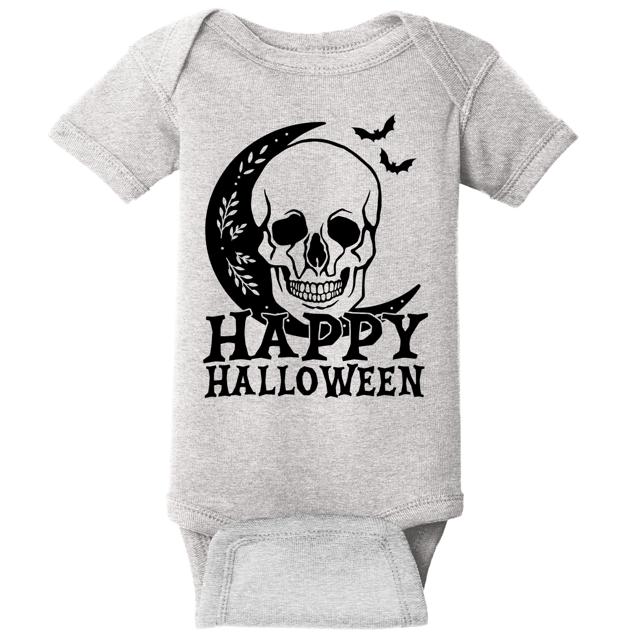 Happy Halloween Skull Moon Spooky Baby Bodysuit