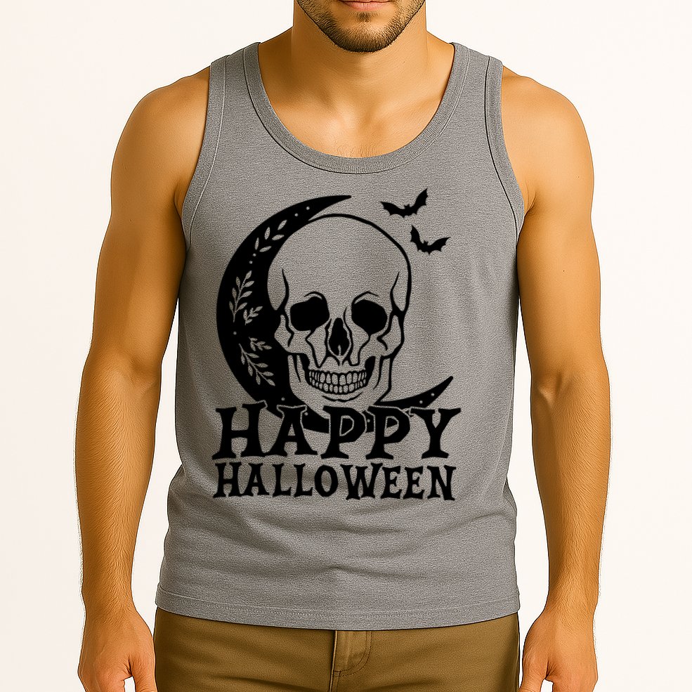 Happy Halloween Skull Moon Spooky Tank Top