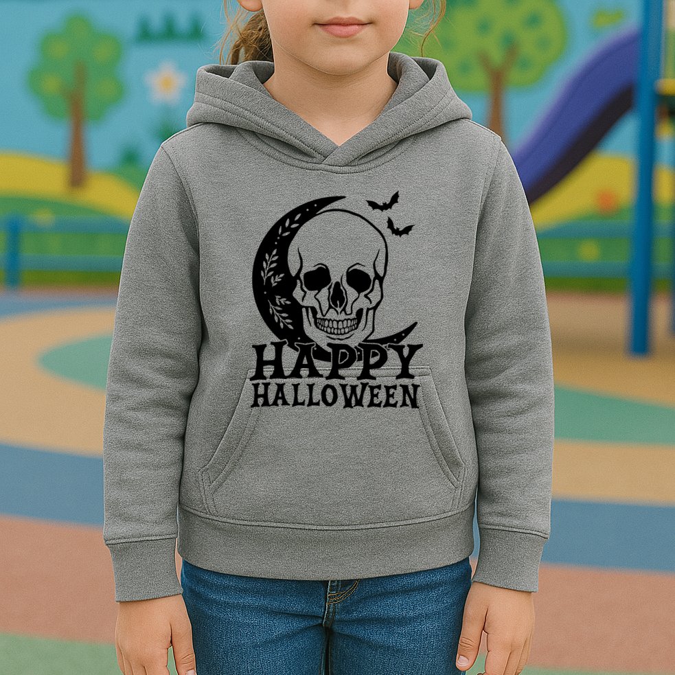 Happy Halloween Skull Moon Spooky Kids Hoodie