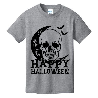 Happy Halloween Skull Moon Spooky Kids T-Shirt