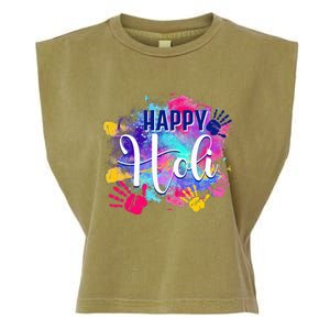 Happy Holi Spring Festival Colorful India Hindu Garment-Dyed Women's Muscle Tee