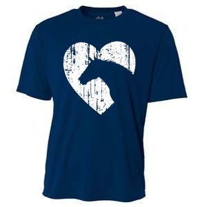 Horse Heart Silhouette For Cowgirl Equestrian Graphic Print Cooling Performance Crew T-Shirt