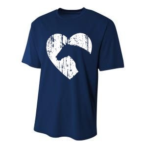 Horse Heart Silhouette For Cowgirl Equestrian Graphic Print Performance Sprint T-Shirt