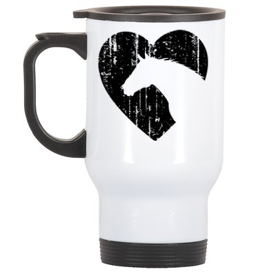 Horse Heart Silhouette For Cowgirl Equestrian Graphic Print Stainless Steel Travel Mug