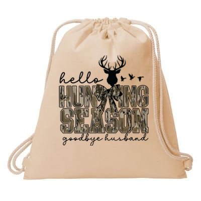 Hello Hunting Season Goodbye Husband Deer Girl Women Drawstring Bag