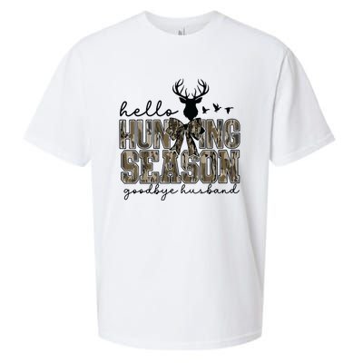 Hello Hunting Season Goodbye Husband Deer Girl Women Sueded Cloud Jersey T-Shirt