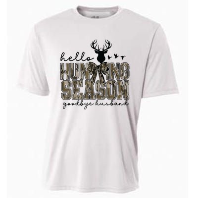 Hello Hunting Season Goodbye Husband Deer Girl Women Cooling Performance Crew T-Shirt