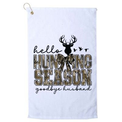 Hello Hunting Season Goodbye Husband Deer Girl Women Golf Towel