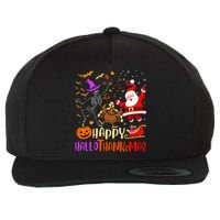 Happy Hallothanksmas Skeleton Pumpkin Turkey Santa Dancing Wool Snapback Cap