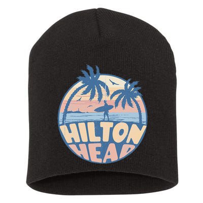 Hilton Head South Carolina Beach Surf Summer Vacation Short Acrylic Beanie