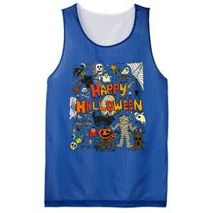 Happy Halloween Scary Retro Funny Mesh Reversible Basketball Jersey Tank